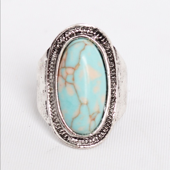 Jewelry - Turquoise Stone Adjustable Ring